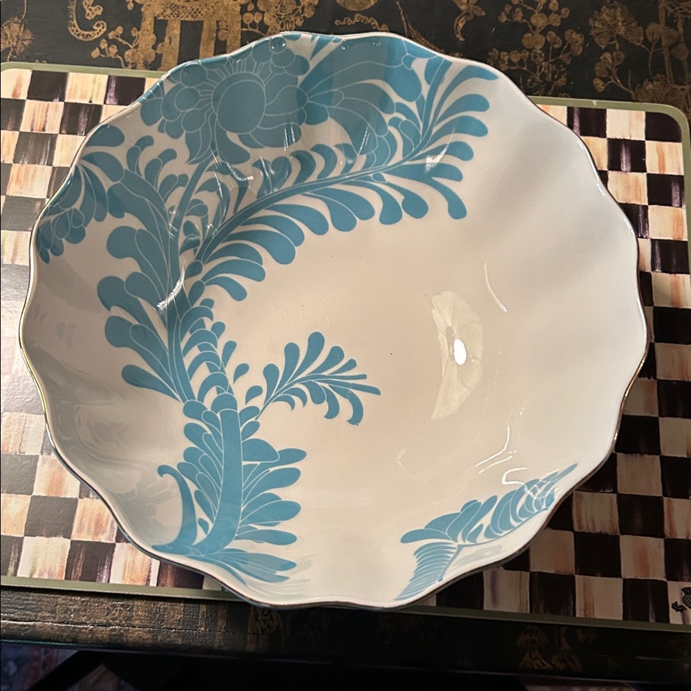 Kate Spade Lenox Gwinnett Lane Turquoise Serving / Pasta Bowl